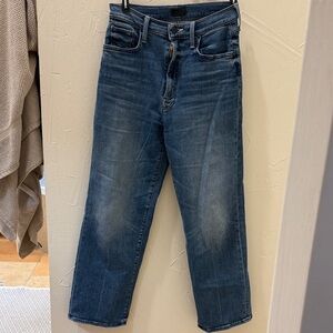 MOTHER womens Dark Blue Straight Jeans